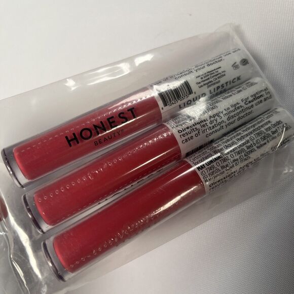 Honest Beauty Liquid Lipstick Goddess Avocado Oil 0.12 fl oz Lot Of 3 - Picture 1 of 7
